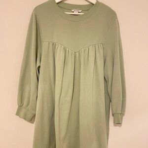 MONKI SAGE GREEN SWEATER DRESS